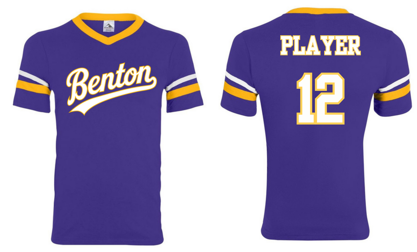 V Neck Striped Purple/Gold Benton