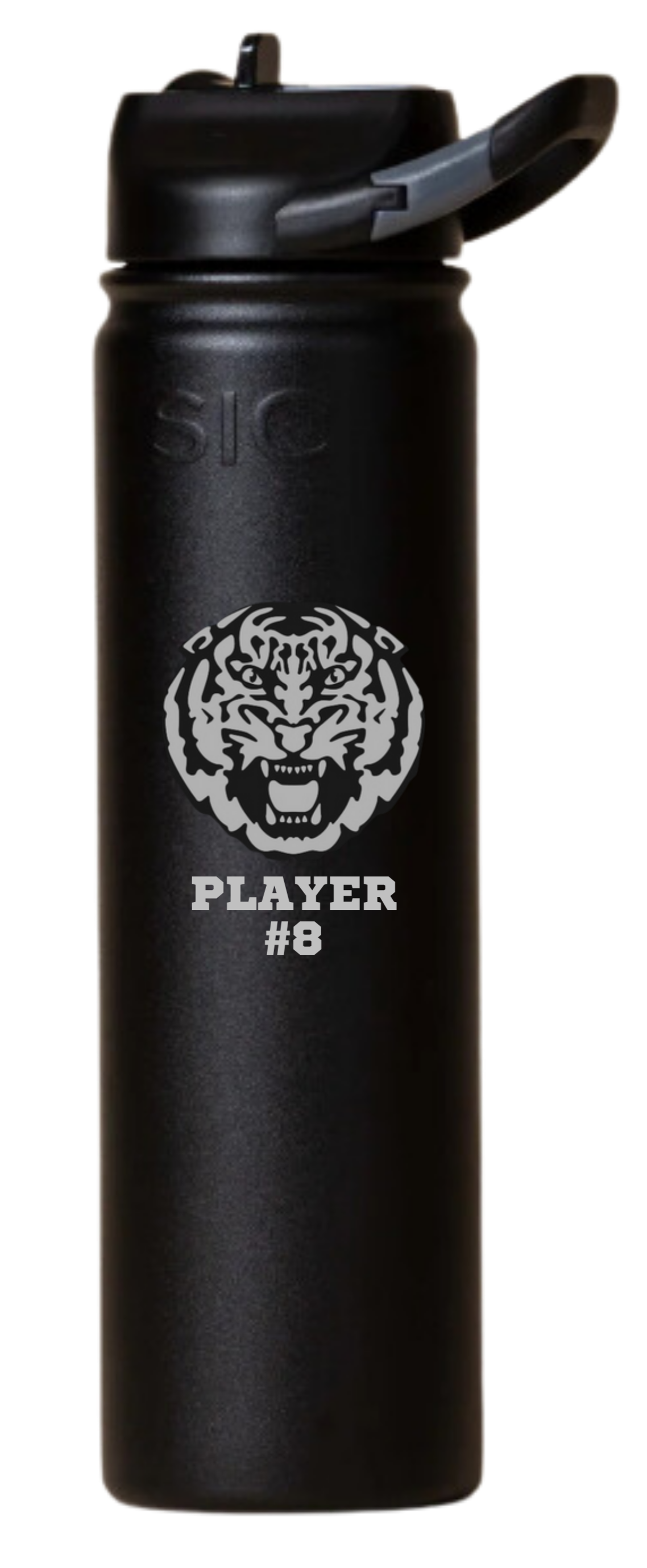 Laser Engraved Personalized 27oz SIC Sport Bottle MATTE Tuff Black