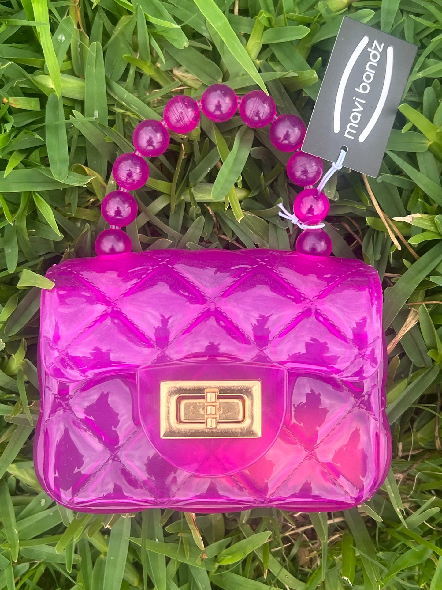 Mini Jelly Purse with Crossbody Gold Chain