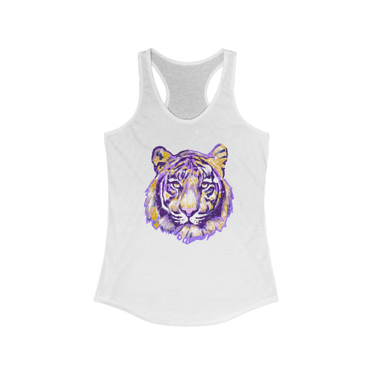 Women's Ideal Racerback Tank Tigers Print