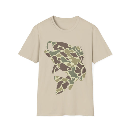 Camo Bass Fish Unisex Softstyle T-Shirt