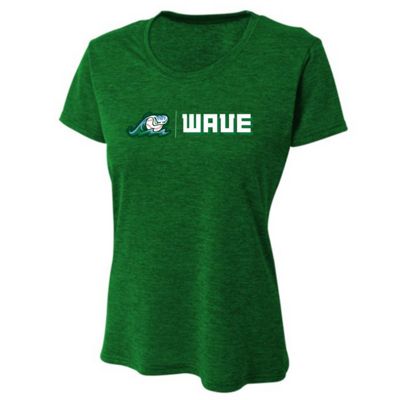 Adult Women's Wave Baseball Moisture Wicking V Neck T-shirt