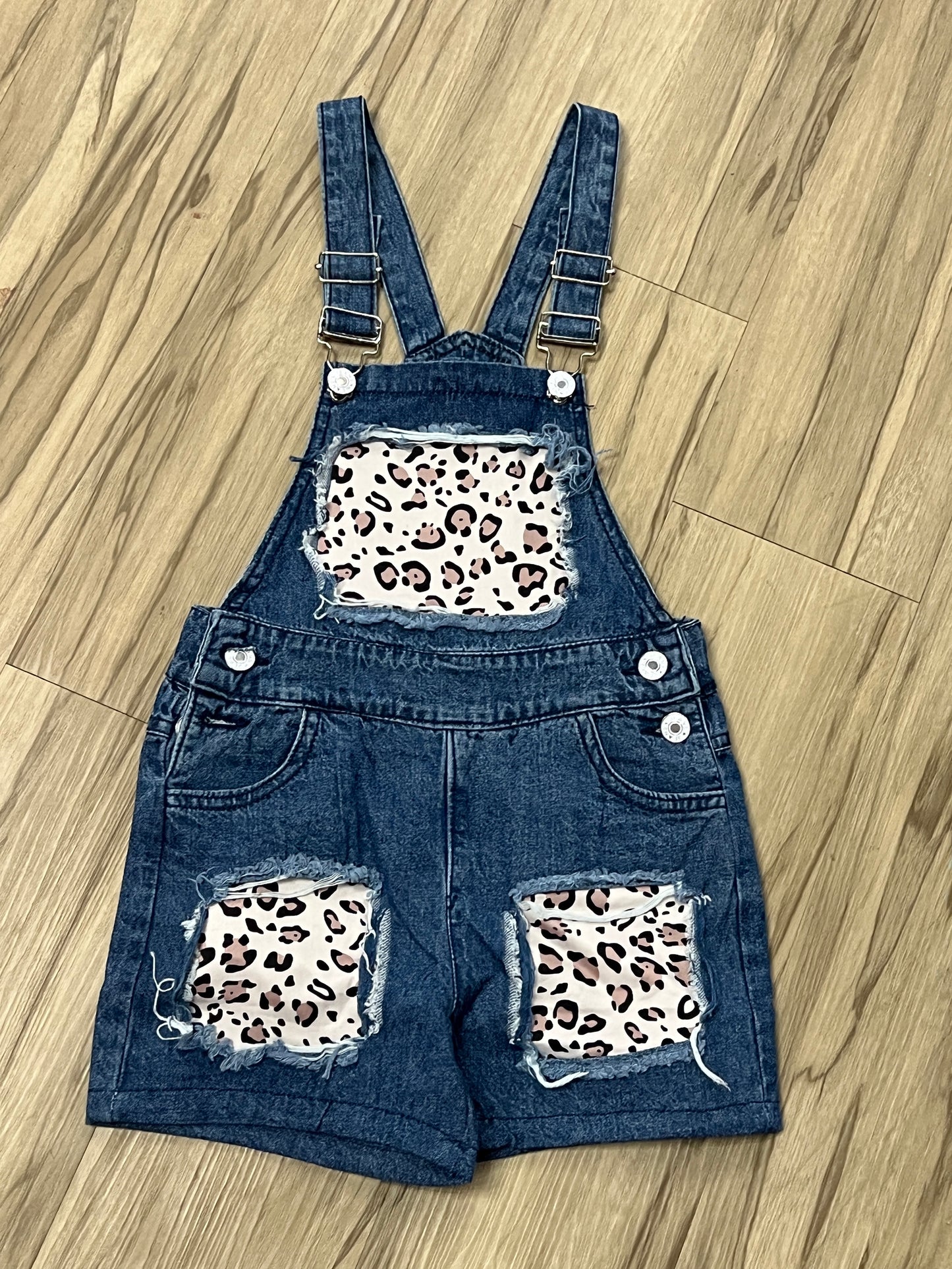 Jean Leopard Shortalls