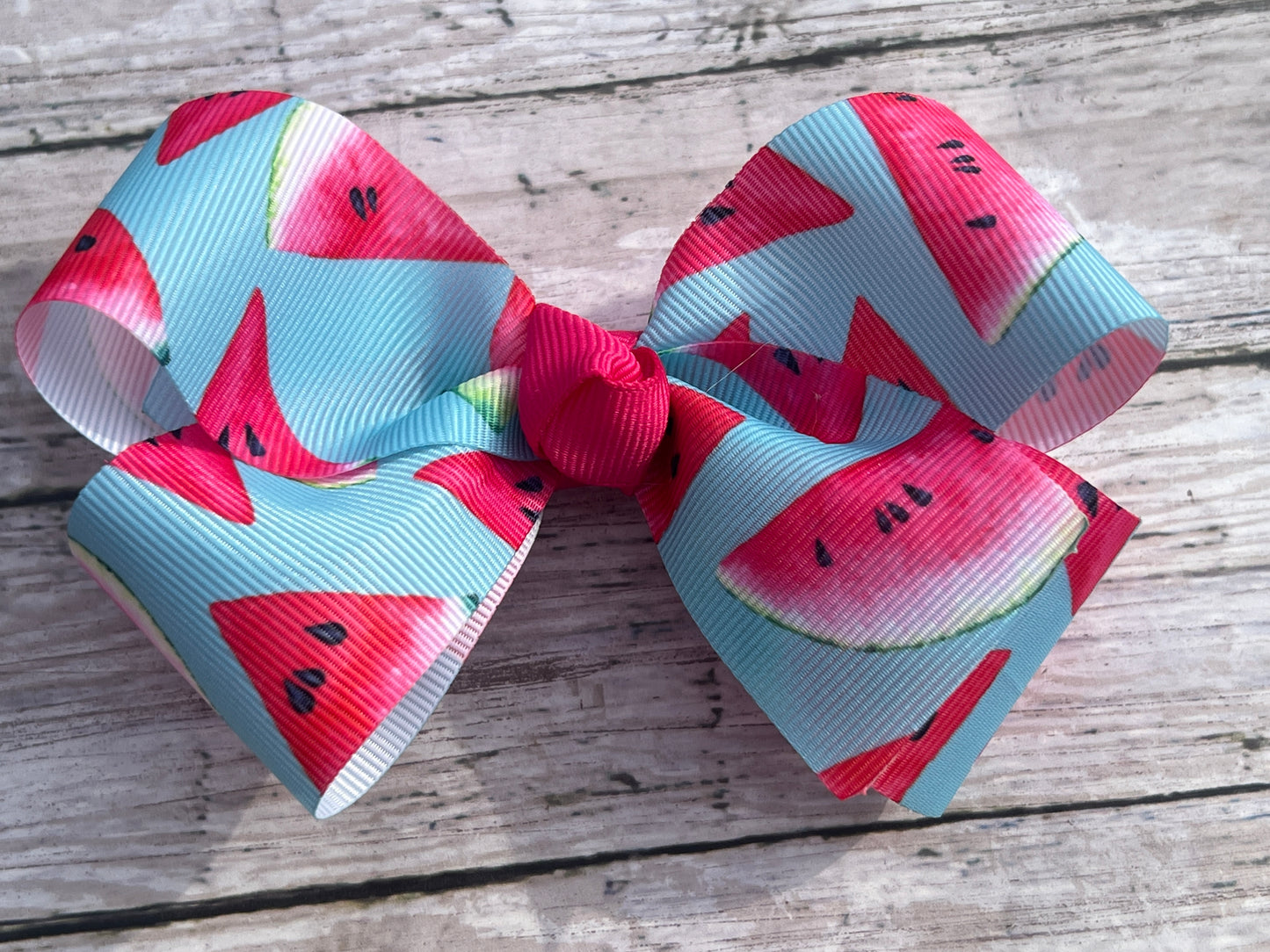 Watermelon single layer bow