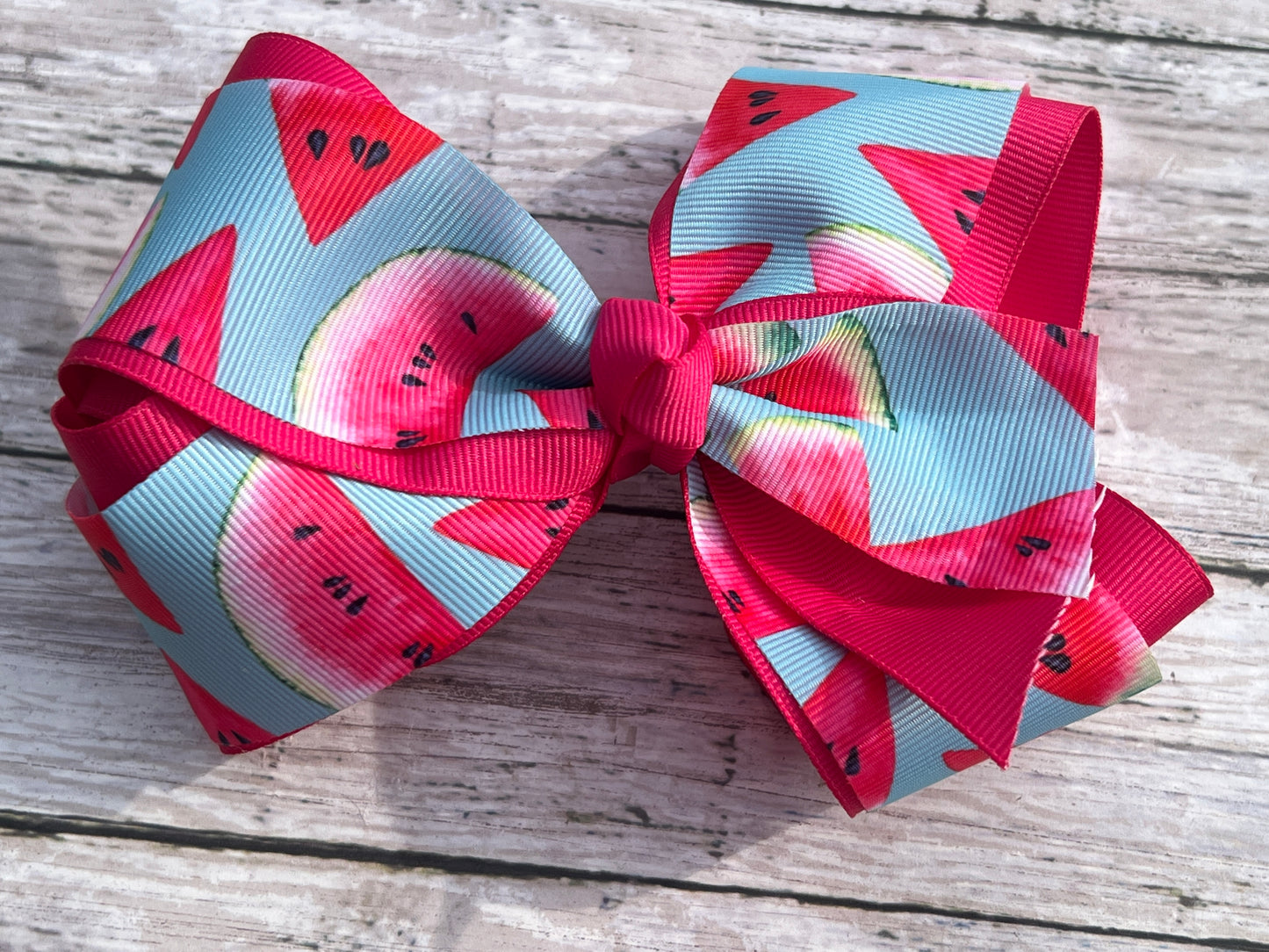 Watermelon Double layer bow