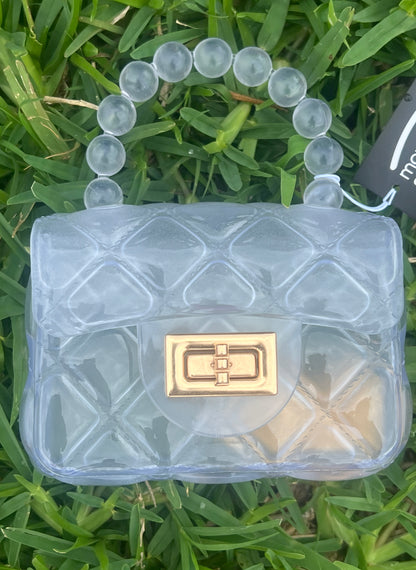 Mini Jelly Purse with Crossbody Gold Chain