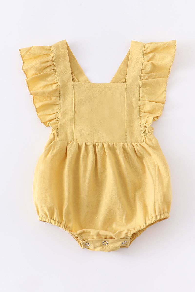 Flutter trim ruffle girl romper