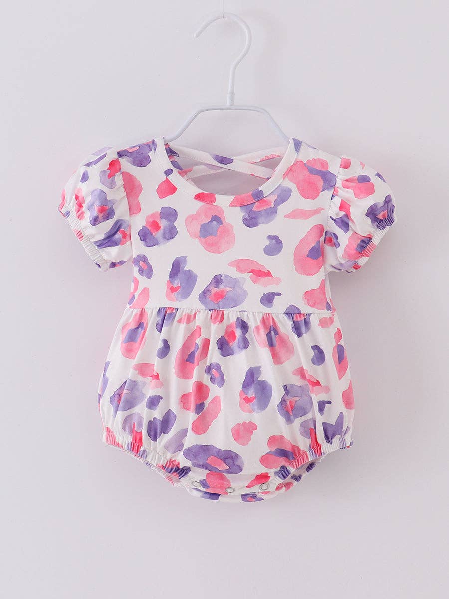 Pink Purple Leopard Baby Romper