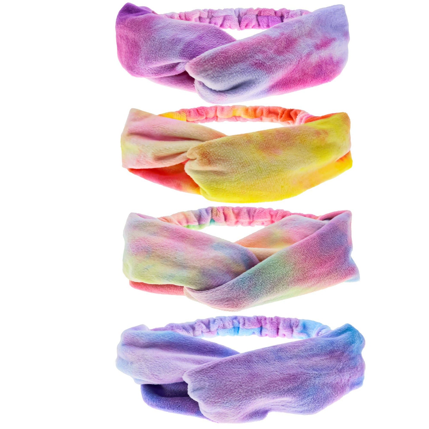 Stretch Tie Dye Knot Headbands for Girls - 4 Pack