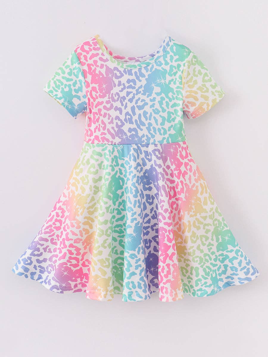 Tie Dye Leopard Girl Dress