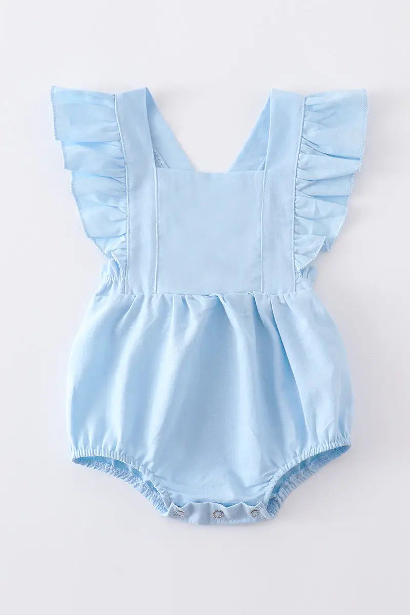 Flutter trim ruffle girl romper