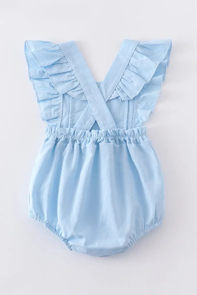 Flutter trim ruffle girl romper