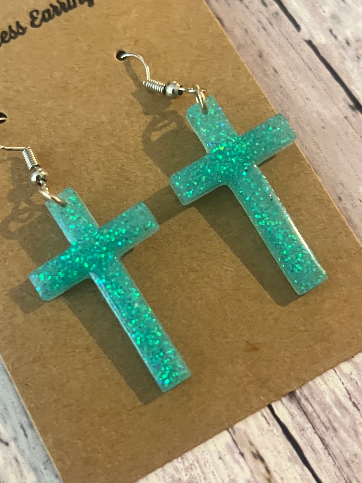 Cross dangle earrings