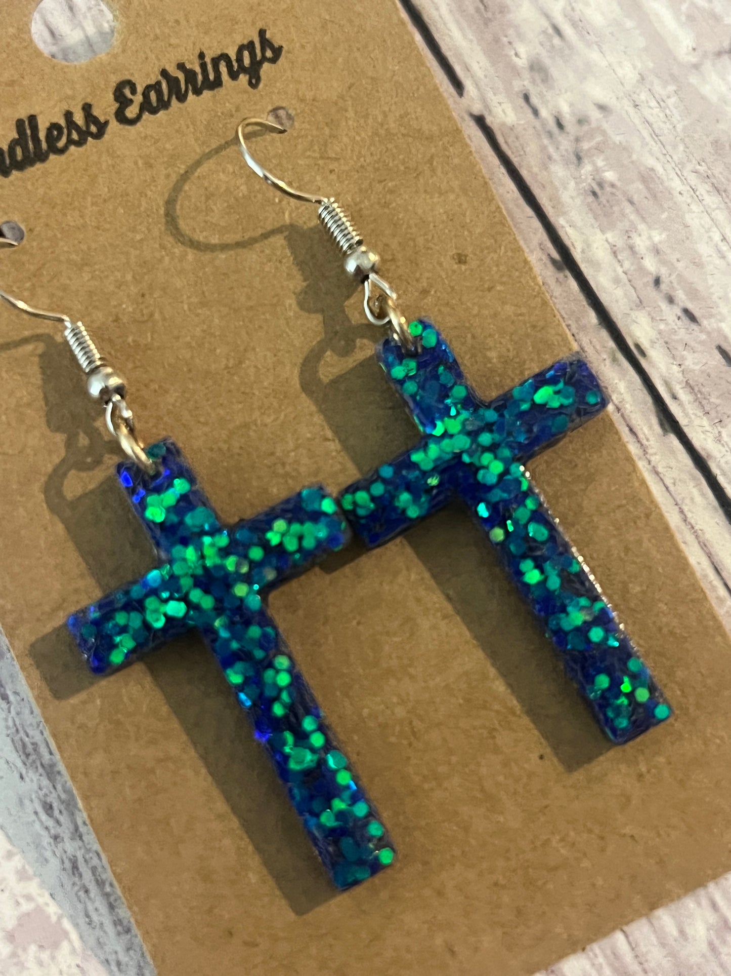 Cross dangle earrings