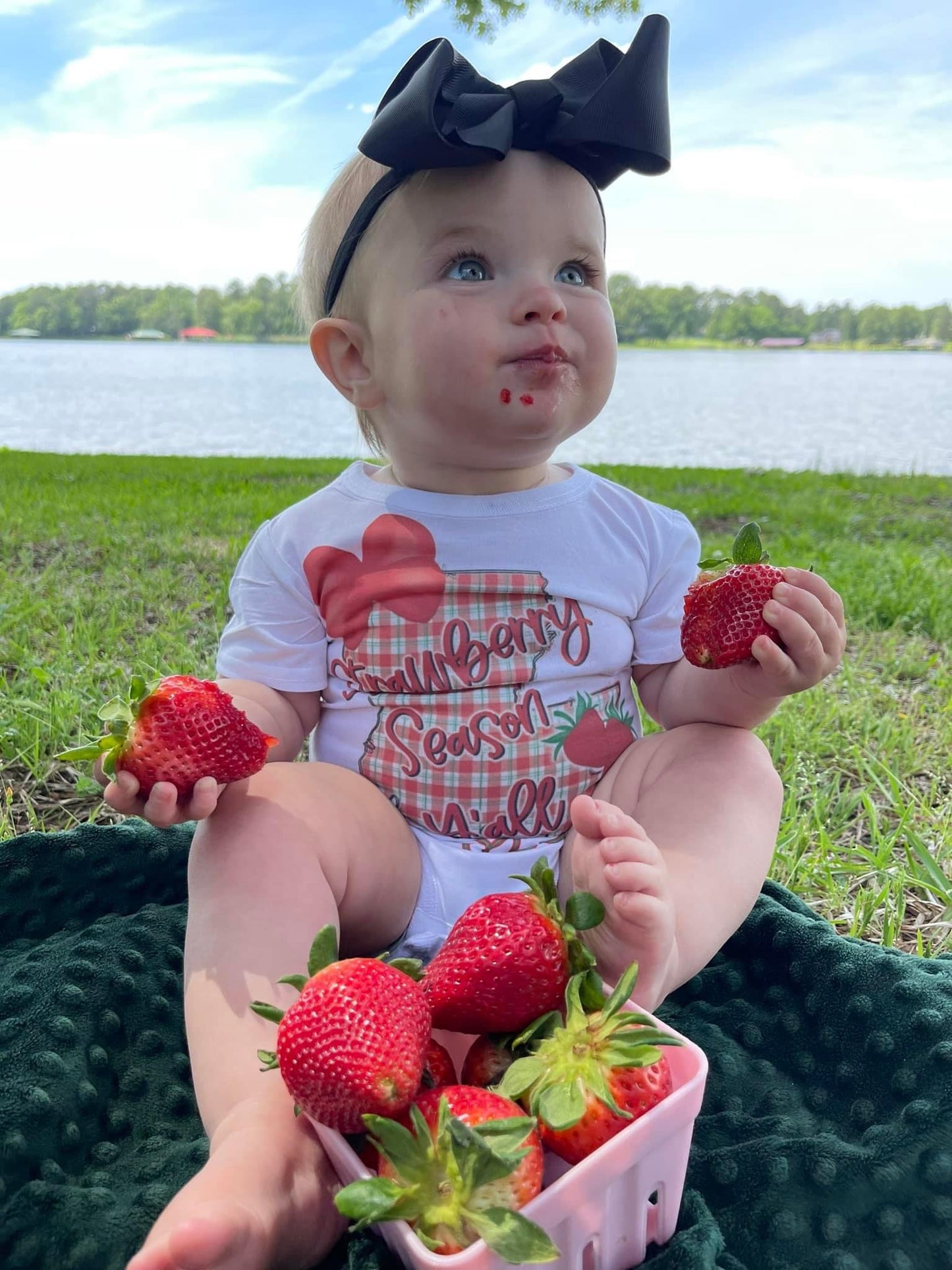 Louisiana State strawberry onsie