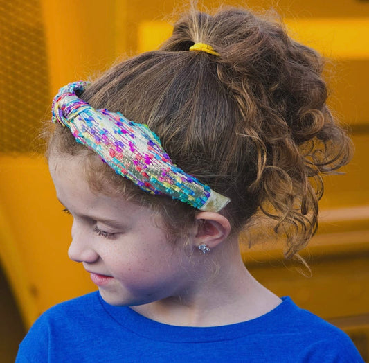 Shimmering confetti knot headband