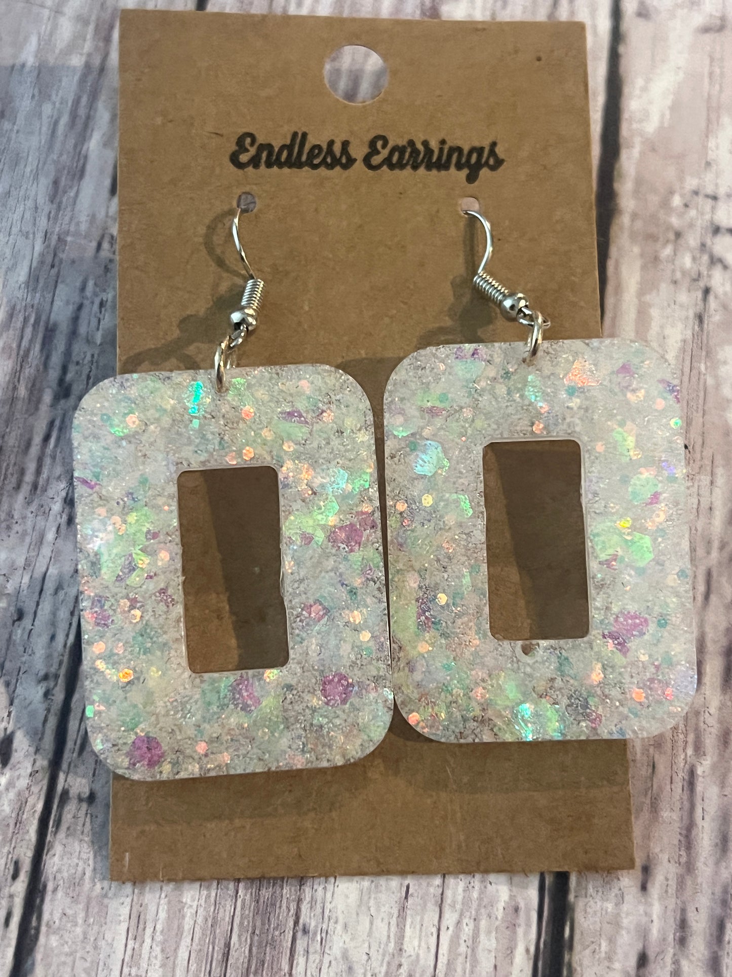 White Sparkle Dangle Earring