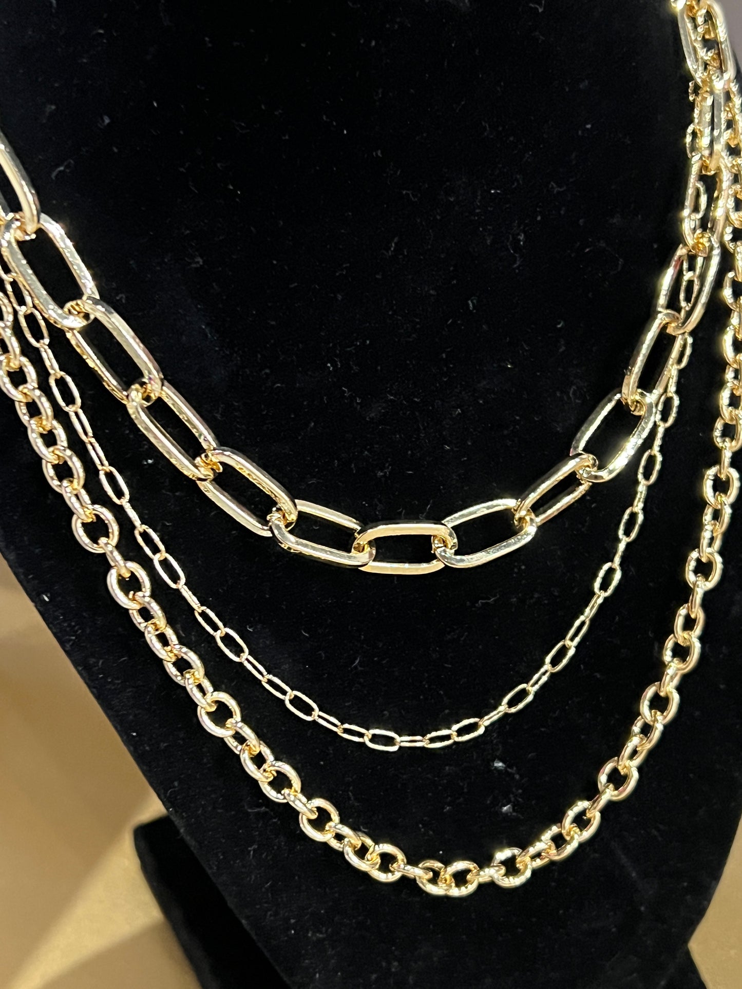 Multi Chainlink gold necklace