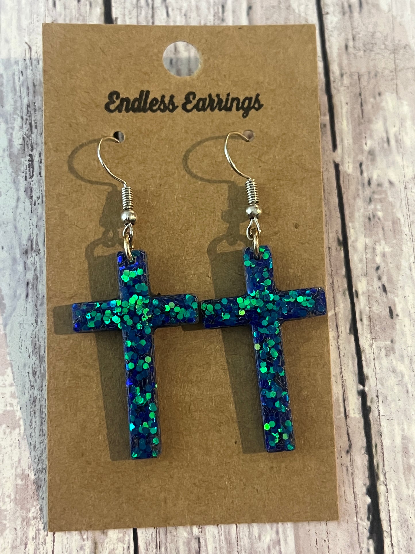 Cross dangle earrings