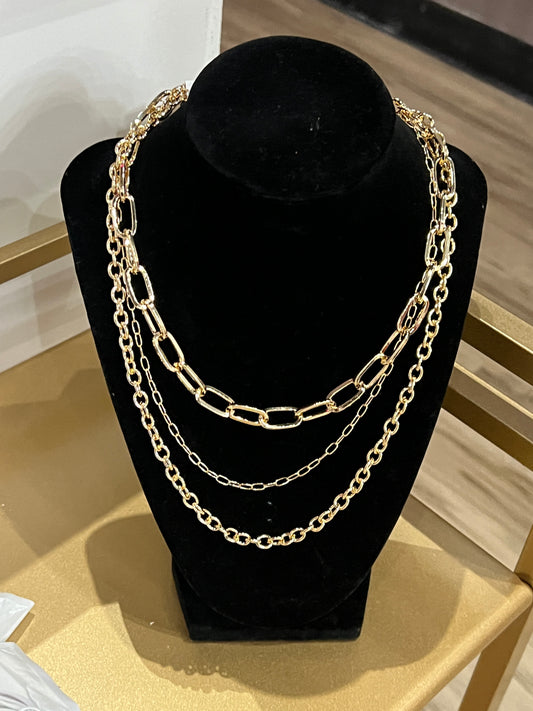 Multi Chainlink gold necklace